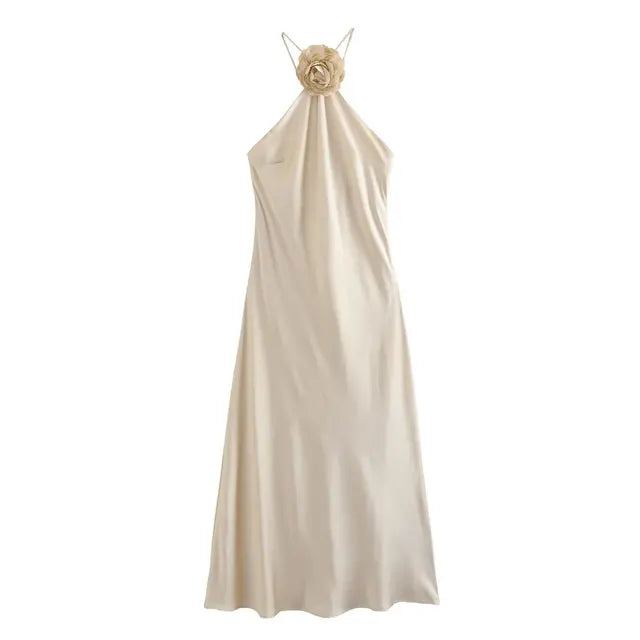 Vestido Sexy De flores con espalda descubierta Para Mujer, vestido veraniego ajustado sin mangas, Vestidos De Fiesta Elegantes Para Mujer 2025