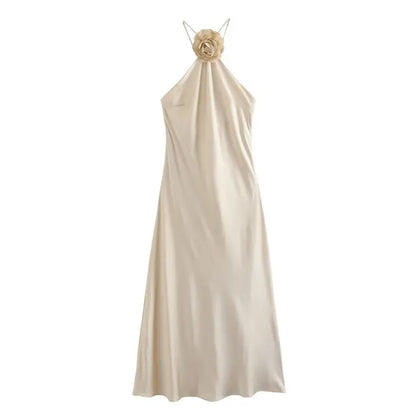 Vestido Sexy De flores con espalda descubierta Para Mujer, vestido veraniego ajustado sin mangas, Vestidos De Fiesta Elegantes Para Mujer 2025