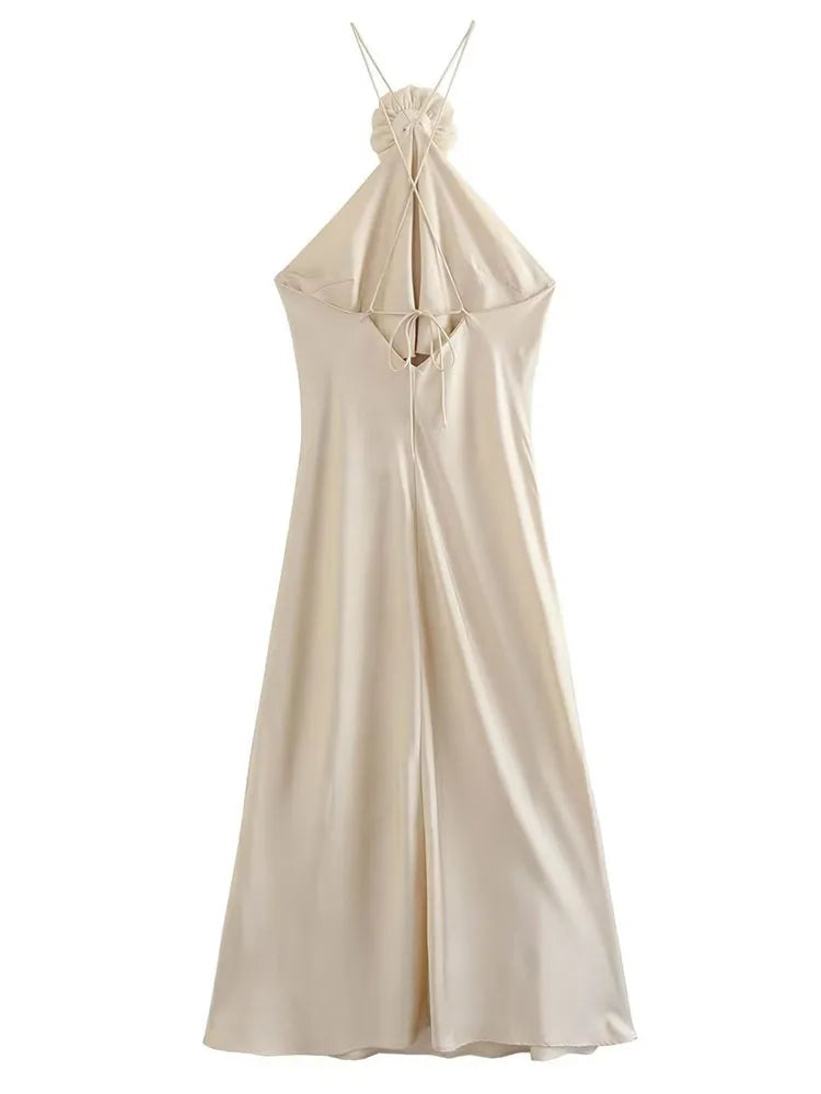 Vestido Sexy De flores con espalda descubierta Para Mujer, vestido veraniego ajustado sin mangas, Vestidos De Fiesta Elegantes Para Mujer 2025