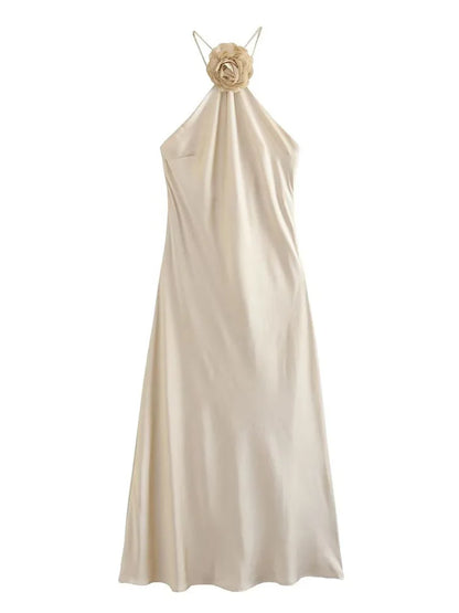 Vestido Sexy De flores con espalda descubierta Para Mujer, vestido veraniego ajustado sin mangas, Vestidos De Fiesta Elegantes Para Mujer 2025
