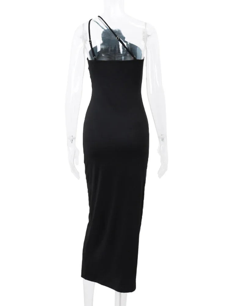 Flower Bodycon Maxi Dresses For Women Folds Slim Black Sundress Women’s Sexy Backless Party Temperament Dresses Woman
