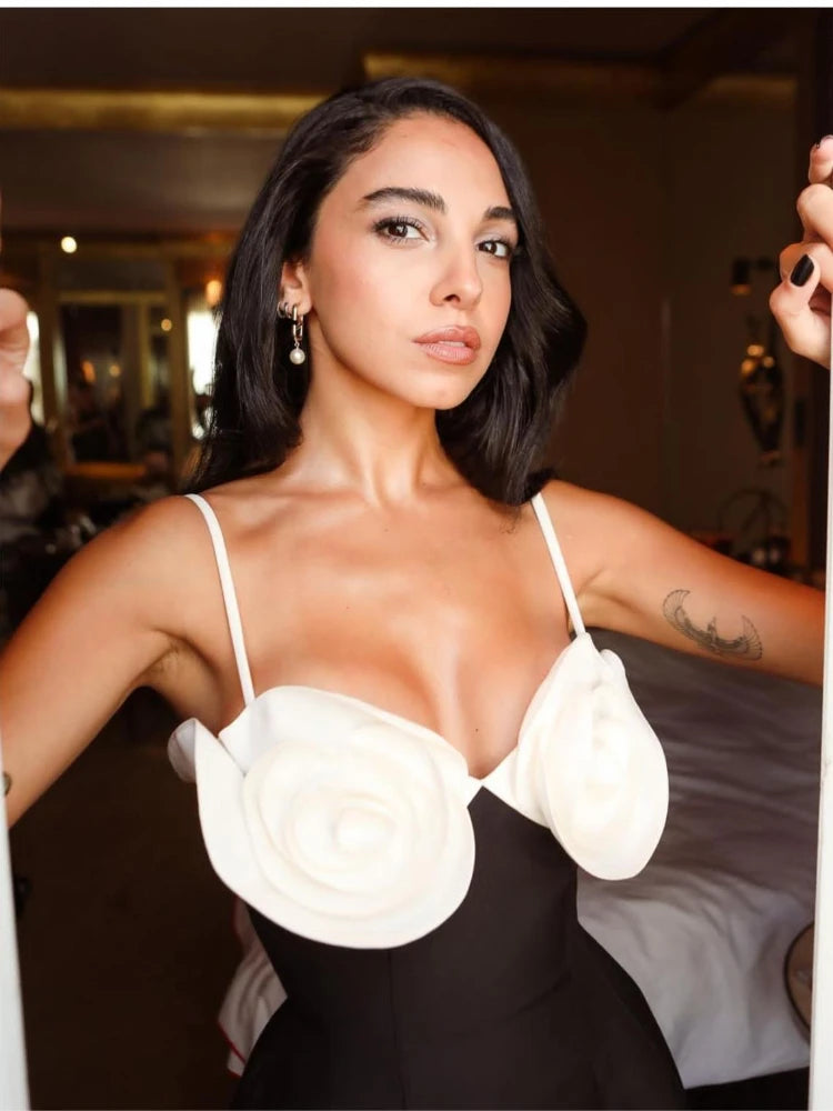 Vestido veraniego de flores para mujer, moda, sin mangas, sexy, con hombros descubiertos, corte en A, elegante vestido de noche para fiesta, para mujer, nuevo