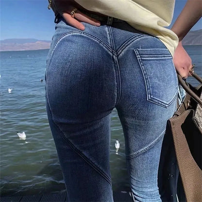 Vaqueros de cintura alta para mujer, ajustados, sexys, de algodón, elegantes, informales, para la calle