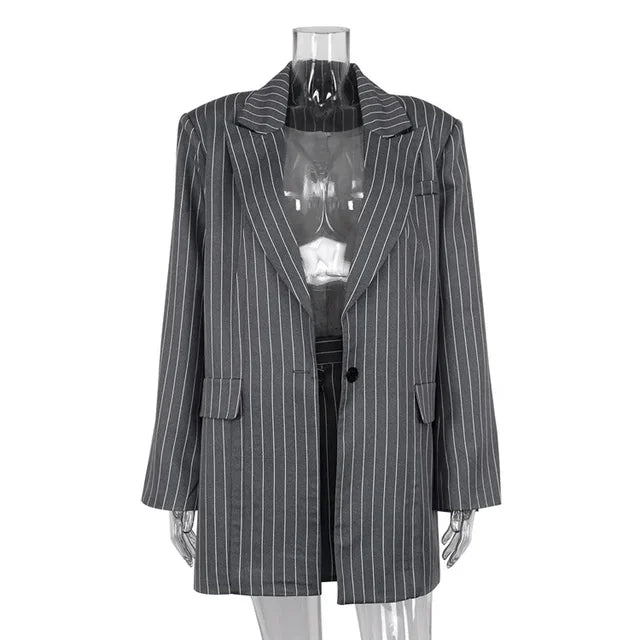 High Waist Slim Skirt Sets For Women Luxury Loose Long Sleeve Coats Woman Temperament Blazer 2 Piece Sets Womens Outfits