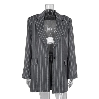 High Waist Slim Skirt Sets For Women Luxury Loose Long Sleeve Coats Woman Temperament Blazer 2 Piece Sets Womens Outfits