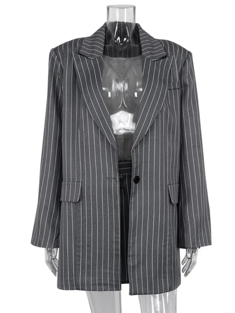 High Waist Slim Skirt Sets For Women Luxury Loose Long Sleeve Coats Woman Temperament Blazer 2 Piece Sets Womens Outfits