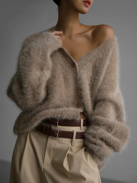 Knitted Cardigan Women V Nekc Loose Long Sleeve Casual Sweater Female 2025 Autumn Winter New Fashion Cardigans Ladies