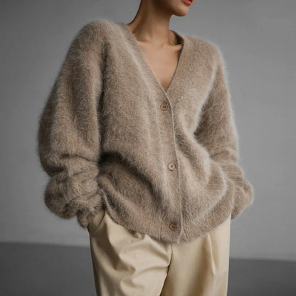 Knitted Cardigan Women V Nekc Loose Long Sleeve Casual Sweater Female 2025 Autumn Winter New Fashion Cardigans Ladies