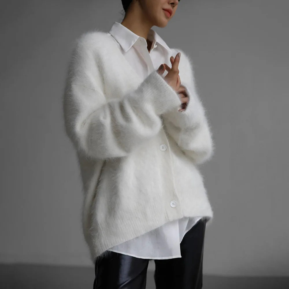 Knitted Cardigan Women V Nekc Loose Long Sleeve Casual Sweater Female 2025 Autumn Winter New Fashion Cardigans Ladies