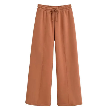 Lace Up Pant Sets Women Loose V Neck Casual Cardigan Woman 2025 Autumn Winter Sports Pants 2 Piece Sets Womens Outfits