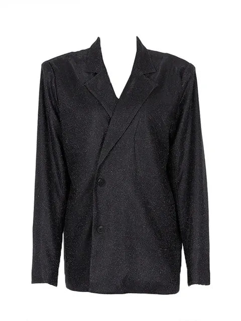 Conjunto de blazer de tres piezas con purpurina plateada para mujer, ropa de club de moda, sujetador y pantalón brillantes, conjunto de 2 piezas a juego, nuevo