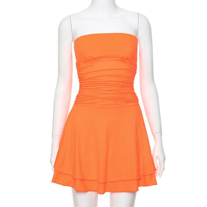 Vestido playero ajustado con volantes para mujer, minivestido ajustado de cintura alta para mujer, vestido informal de fiesta con hombros descubiertos, vestido sexy para mujer 2025