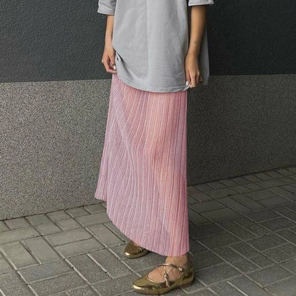 Falda larga transparente para mujer, cintura alta, sexy, ahuecada, para club, fiesta, chicas atractivas
