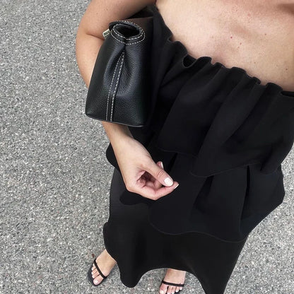 Solid Folds Tank Top Women 2025 Autumn Slim Sleeveless Cute Tops Women’s Club Sexy Low Cut Street Fashion Femme Clothing