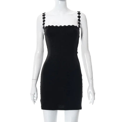 Splice Lace Sundress Woman Black Sexy Slim Backless Sleeveless Dresses Womens Party Bodycon Beach Sheath Dress Women 2025