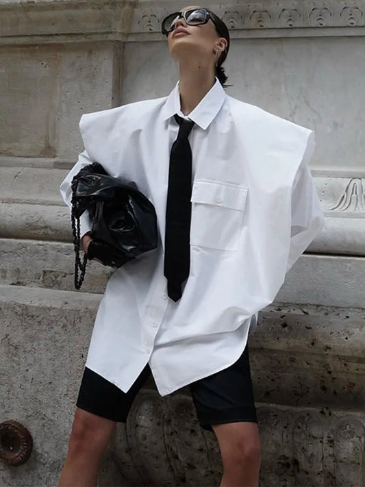 Blusa de traje con corbata para mujer, moda 2025, camisas blancas holgadas de manga larga para mujer, camisas de temperamento callejero para mujer, novedad 2025