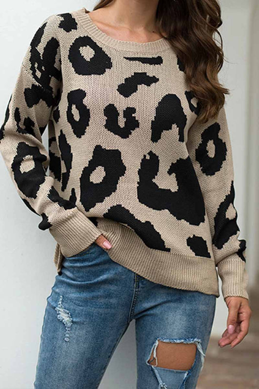 Suéter de leopardo de estilo holgado