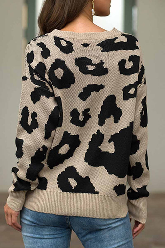 Suéter de leopardo de estilo holgado