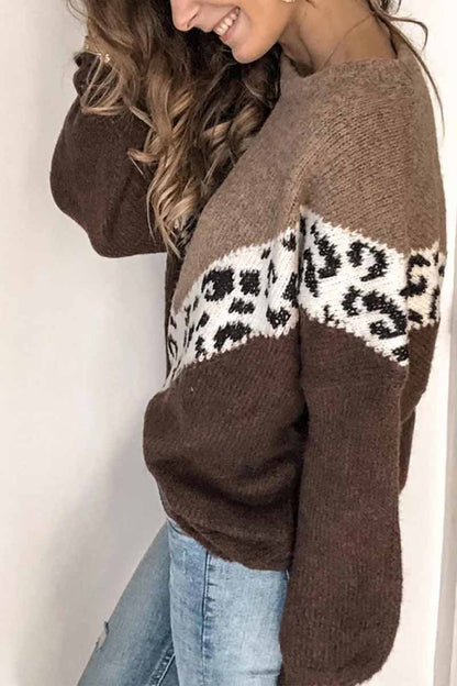 Suéter holgado de leopardo