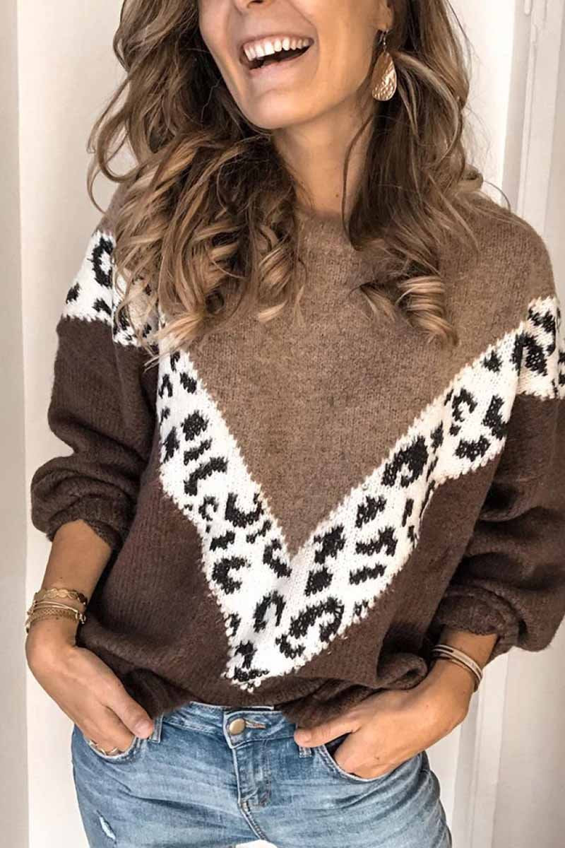Suéter holgado de leopardo