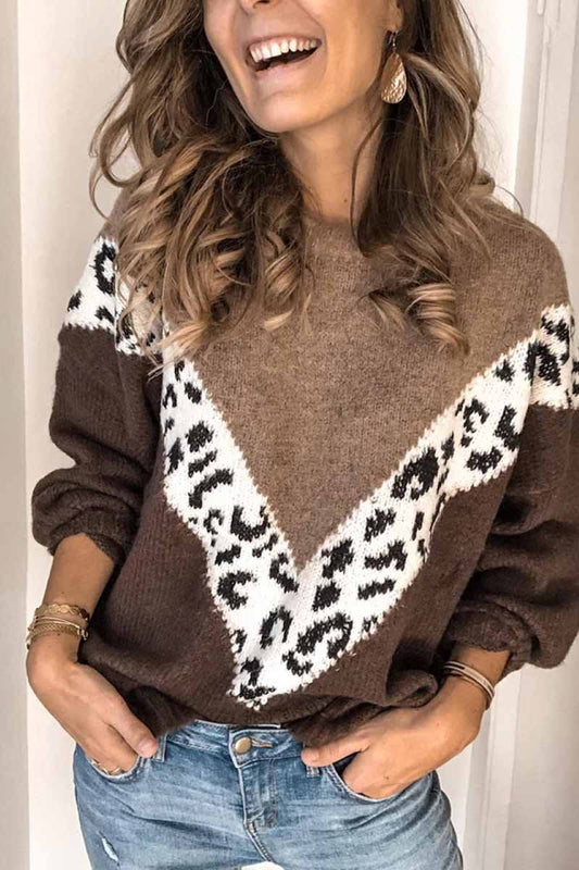 Suéter holgado de leopardo