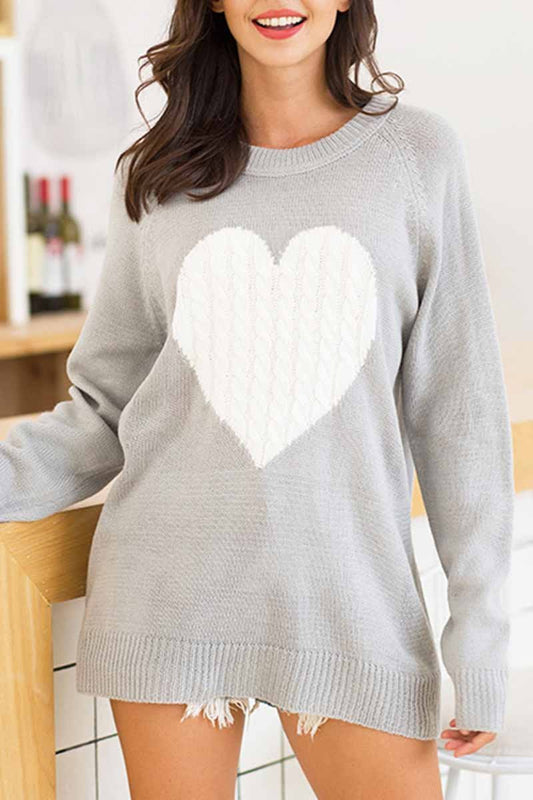 Suéter suelto con forma de corazón (3 colores)