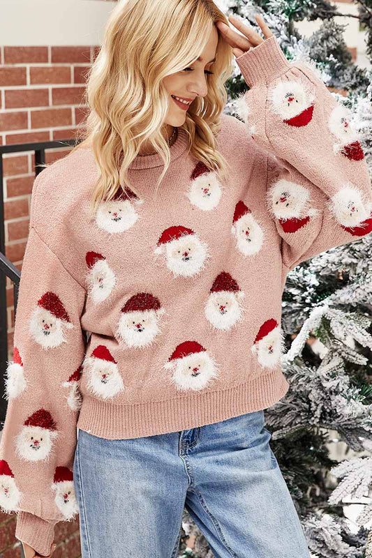 Suéter informal holgado de cuello redondo de Papá Noel