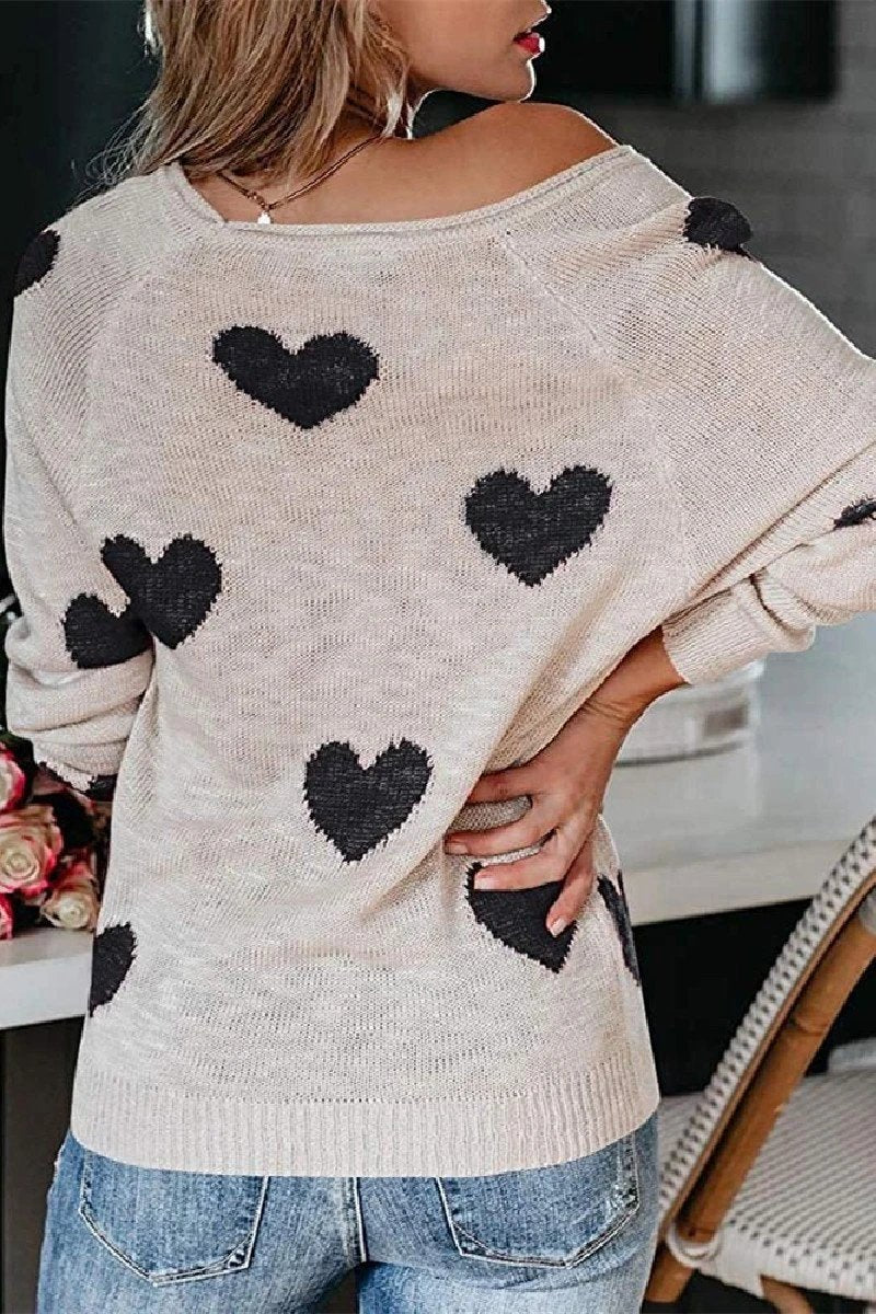 Suéter de punto holgado con cuello en V (5 colores)