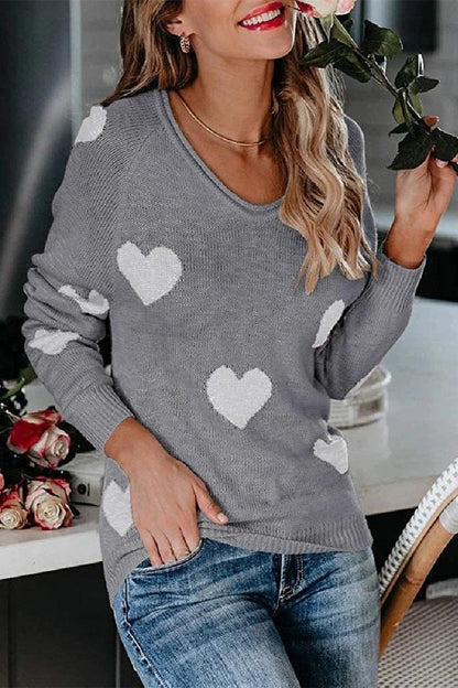 Suéter de punto holgado con cuello en V (5 colores)