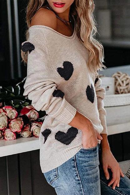 Suéter de punto holgado con cuello en V (5 colores)
