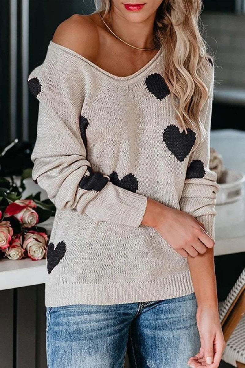Suéter de punto holgado con cuello en V (5 colores)