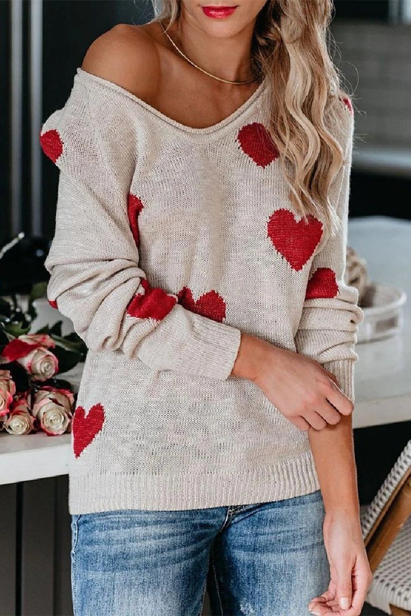 Suéter de punto holgado con cuello en V (5 colores)