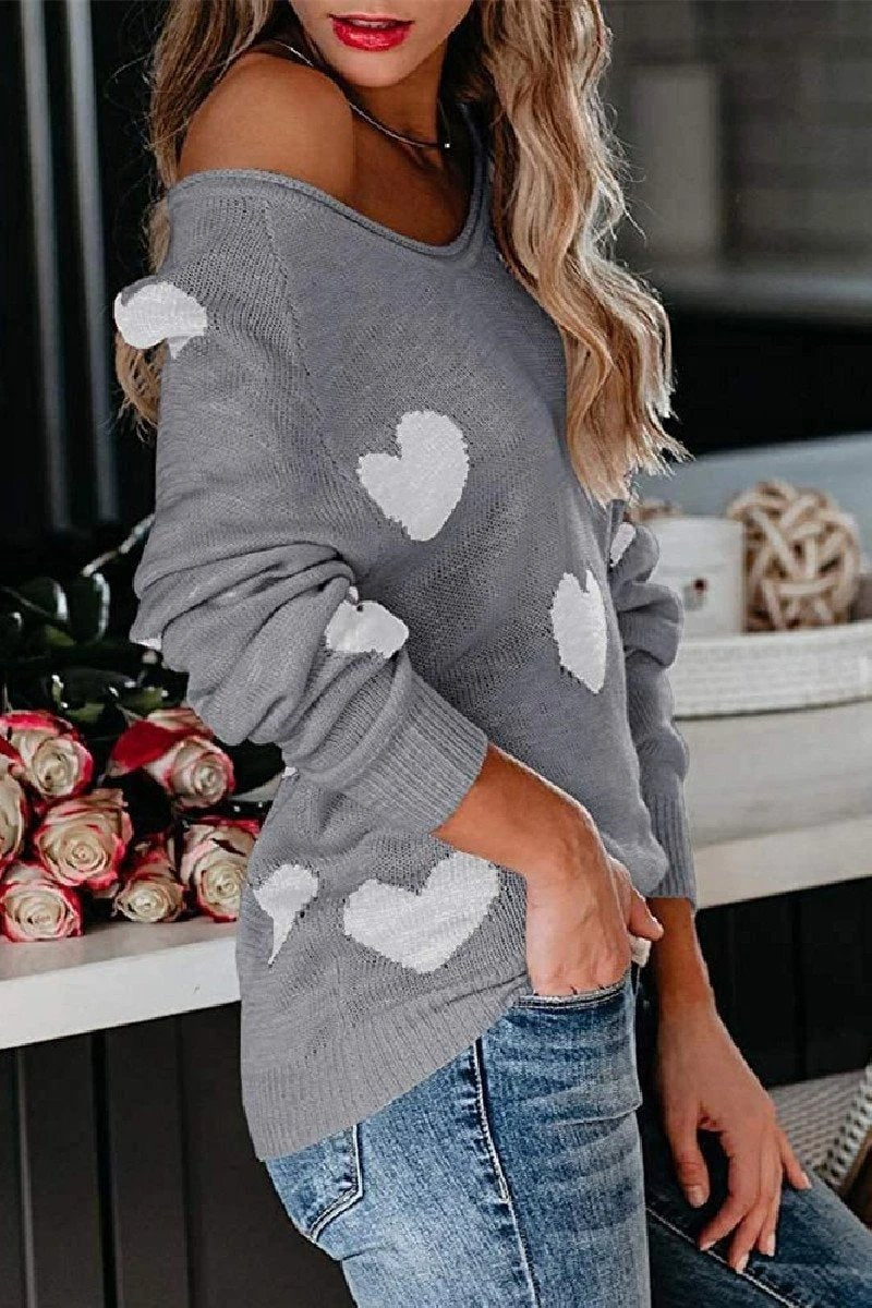 Suéter de punto holgado con cuello en V (5 colores)