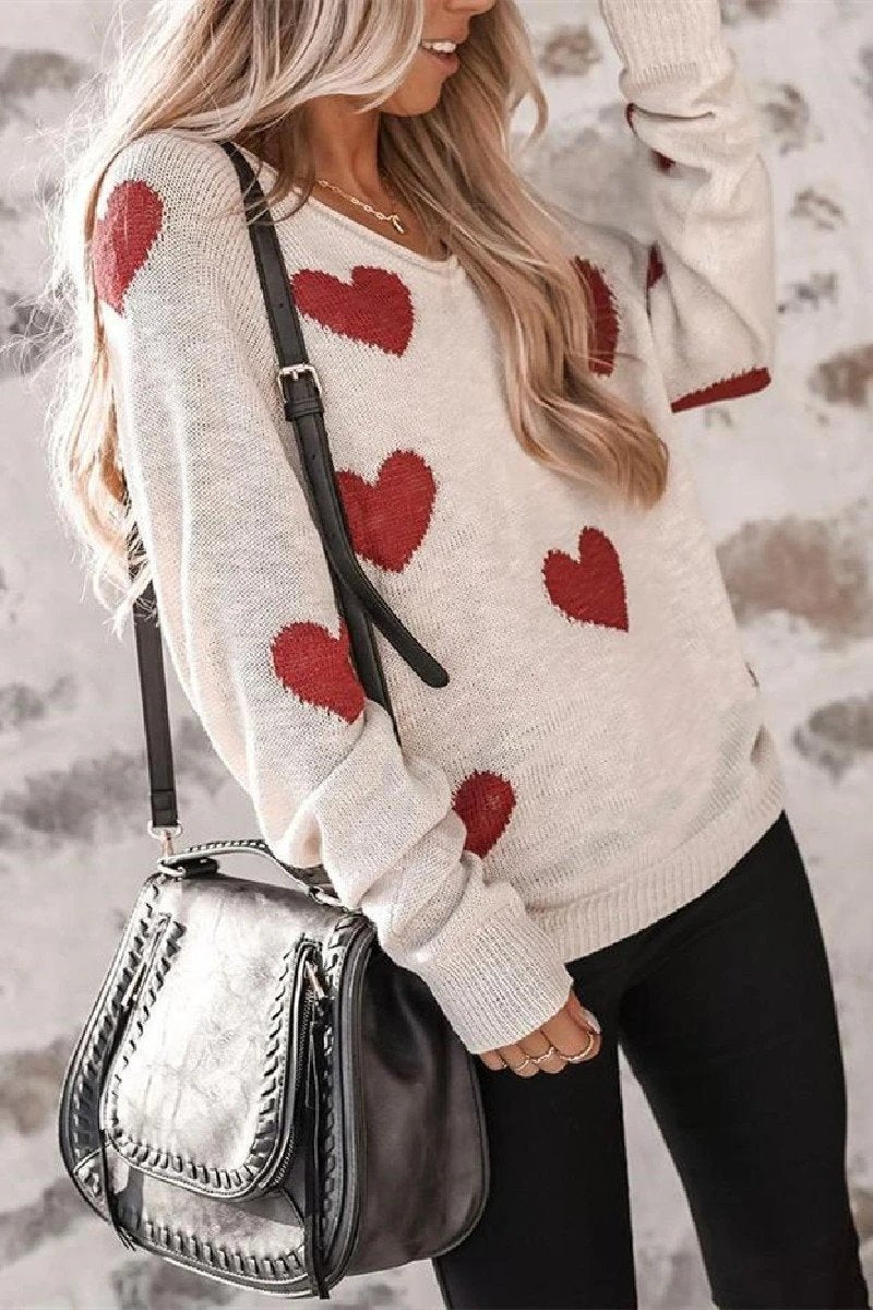 Suéter de punto holgado con cuello en V (5 colores)