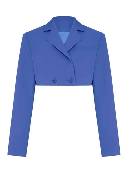 Casual Two Piece Sets Women’s Outfits 2025 New Black Matching Sets With Skirt And Blazer Cropped Top Skirt Sets For Women