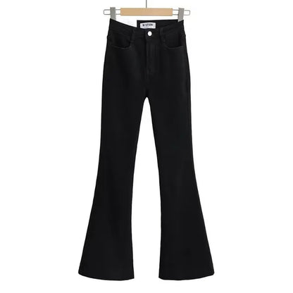 Pantalones vaqueros acampanados de verano para mujer, pantalones vaqueros largos ajustados, pantalones vaqueros elásticos azules de moda Y2K, pantalones vaqueros de cintura alta 2025