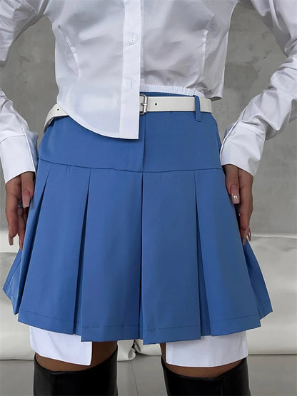 Nueva minifalda para mujer, bonita falda de cintura alta, moda Y2K, conjunto de ropa de calle informal 2025, faldas plisadas negras para mujer.