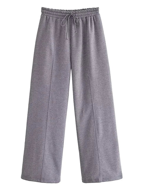 Conjunto de chándal de 2 piezas de otoño para mujer, pantalones ajustados de cintura alta con cordón, ropa de moda, conjuntos de pantalones holgados para mujer