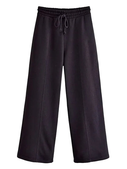 Conjunto de chándal de 2 piezas de otoño para mujer, pantalones ajustados de cintura alta con cordón, ropa de moda, conjuntos de pantalones holgados para mujer