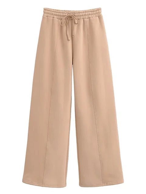 Conjunto de chándal de 2 piezas de otoño para mujer, pantalones ajustados de cintura alta con cordón, ropa de moda, conjuntos de pantalones holgados para mujer