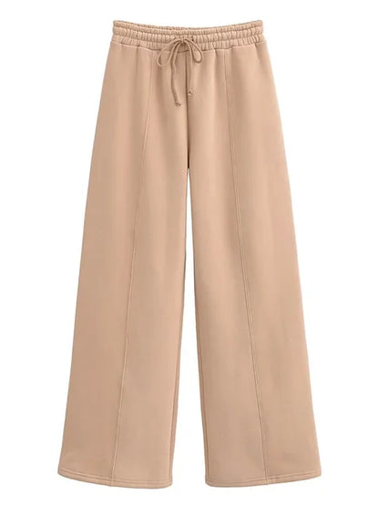 Conjunto de chándal de 2 piezas de otoño para mujer, pantalones ajustados de cintura alta con cordón, ropa de moda, conjuntos de pantalones holgados para mujer