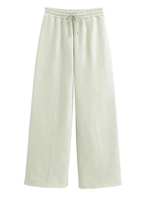Conjunto de chándal de 2 piezas de otoño para mujer, pantalones ajustados de cintura alta con cordón, ropa de moda, conjuntos de pantalones holgados para mujer
