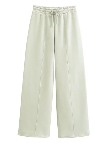 Conjunto de chándal de 2 piezas de otoño para mujer, pantalones ajustados de cintura alta con cordón, ropa de moda, conjuntos de pantalones holgados para mujer