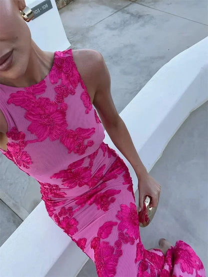 Autumn Printed Female Long Dress Patchwork Sleeveless Slim Elegant Party Dress  Contrast Beach Clothes Women’s Dress