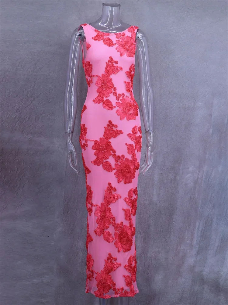 Autumn Printed Female Long Dress Patchwork Sleeveless Slim Elegant Party Dress  Contrast Beach Clothes Women’s Dress