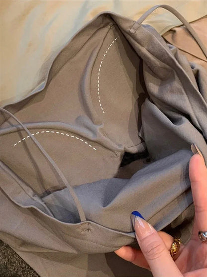 Top básico de tirantes finos, top blanco de verano para mujer 2025, camisola ajustada sin espalda, sin mangas, top bandeau corto
