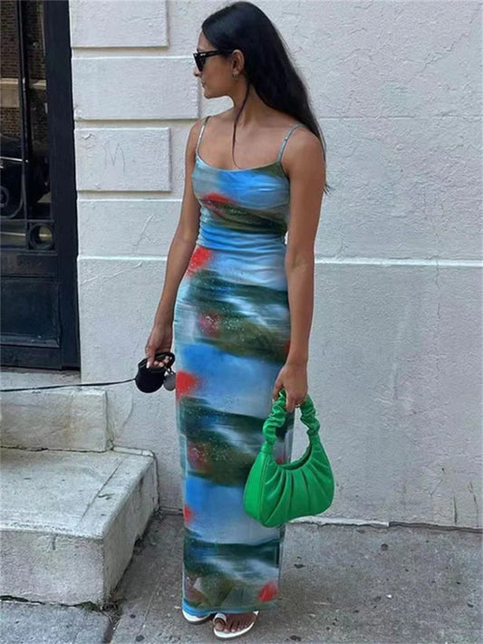 Contrast Casual For Women Dress Printed Slim Hot Backless Split Holiday Halter Dresses Outfits Off-Shoulder Summer Dress
