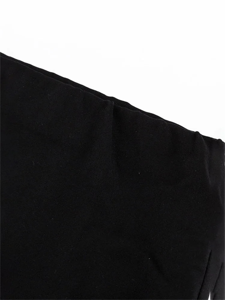Falda larga negra de cintura alta para mujer - Verano 2025 - Vestido elegante, ajustado y sin costuras