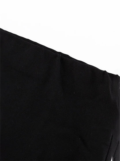 Falda larga negra de cintura alta para mujer - Verano 2025 - Vestido elegante, ajustado y sin costuras