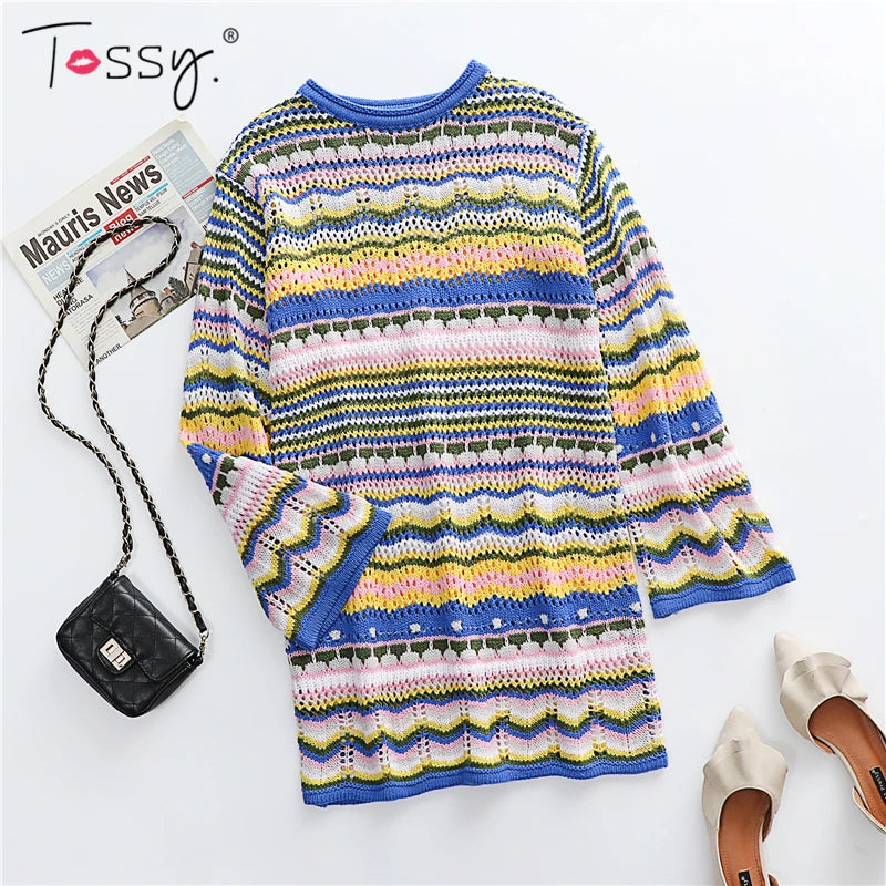 Vestido playero de crochet para mujer, sexy, bohemio, de manga larga, informal, con aberturas, para fiesta y otoño